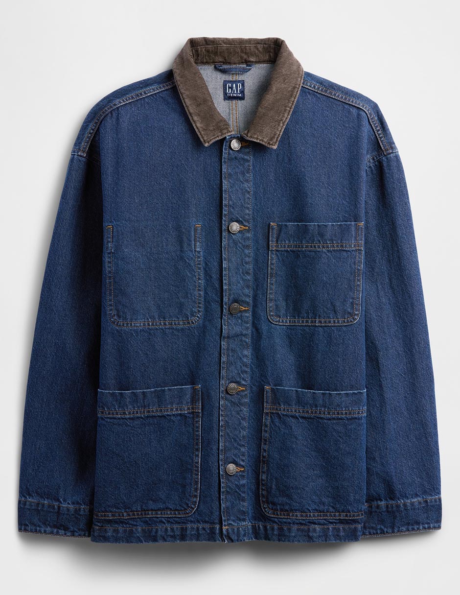 Chamarra denim con bolsillos para hombre 5