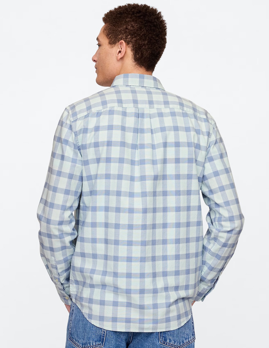 Camisa casual de algodón manga larga para hombre