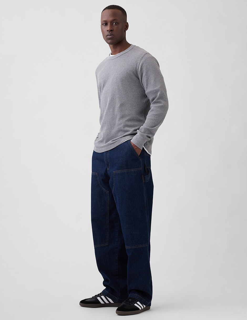 Jeans carpenter baggy lavado rinse para hombre