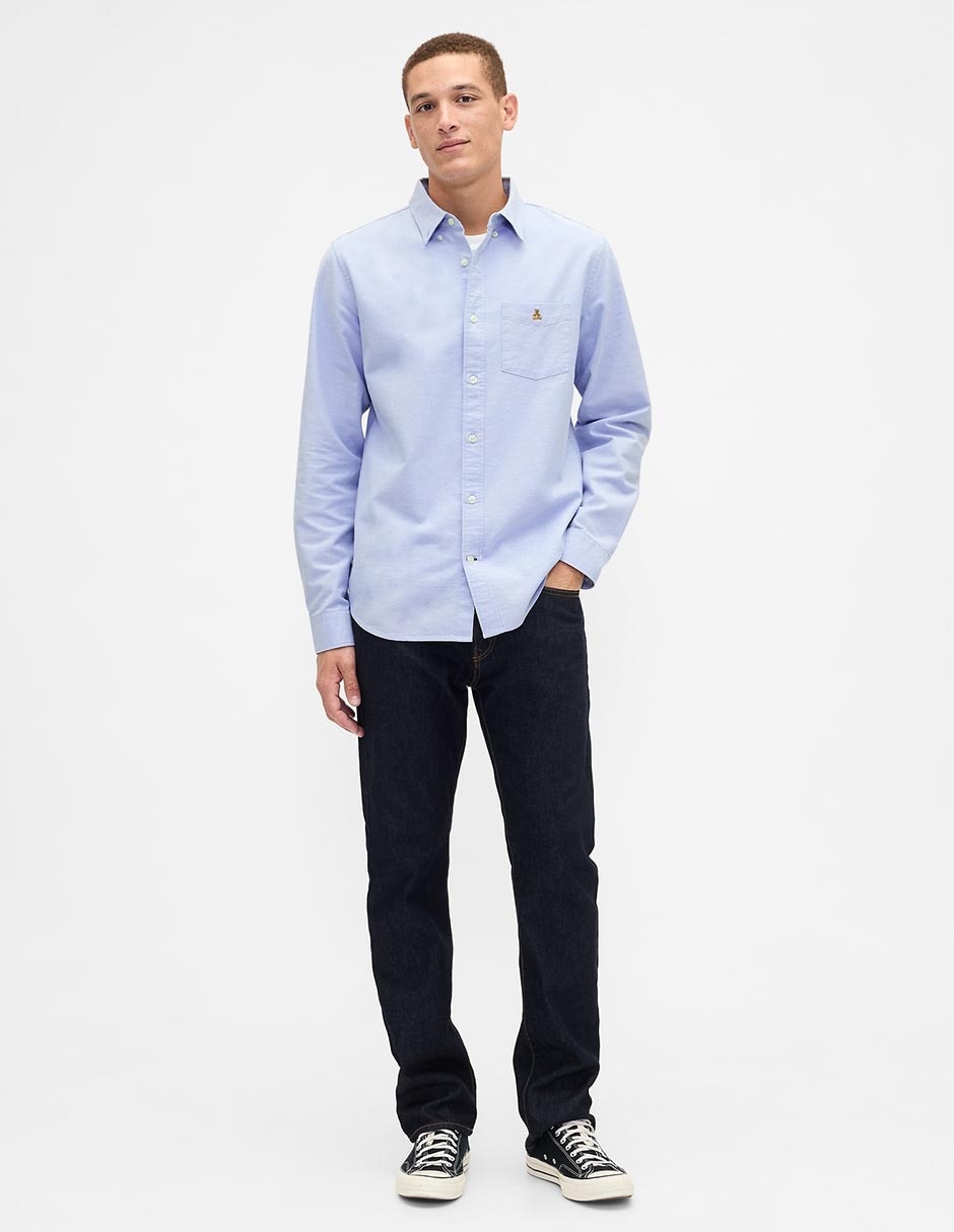 Camisa casual de algodón manga larga para hombre 4