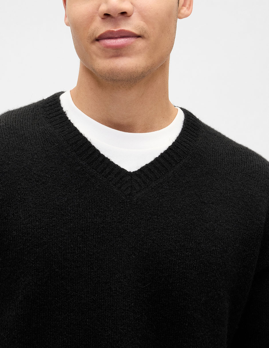 Suéter cuello v para hombre 2