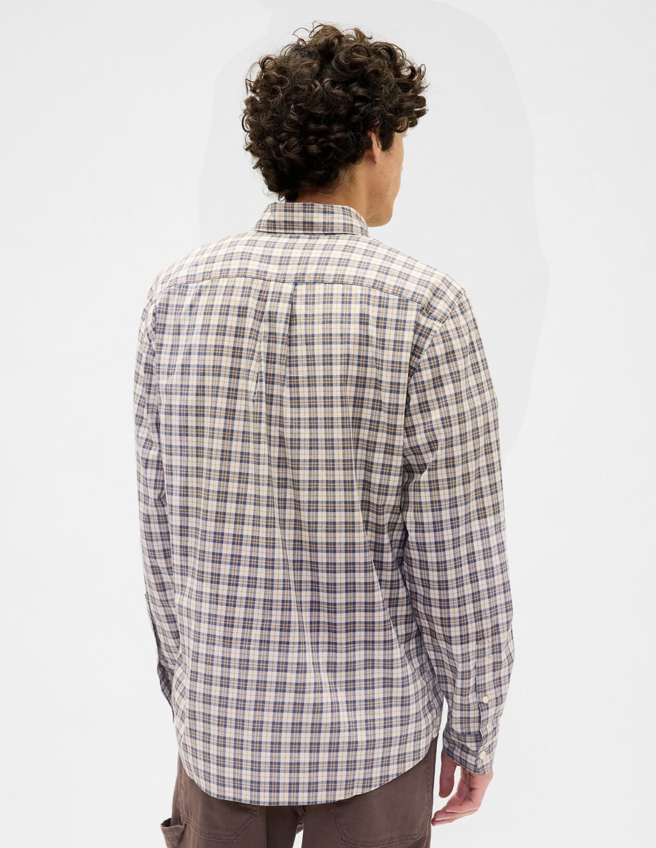 Camisa casual de algodón manga larga para hombre