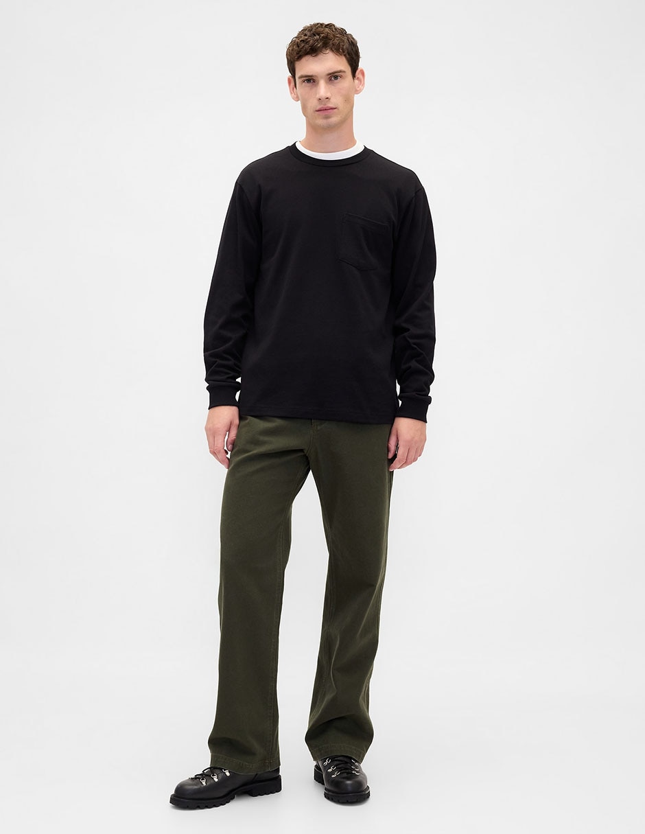 Pantalón recto de algodón para hombre