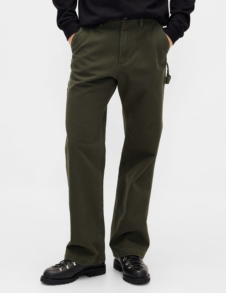 Pantalón recto de algodón para hombre