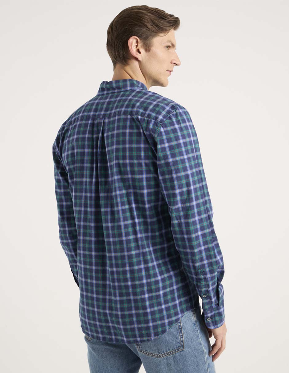 Camisa casual de algodón manga larga para hombre