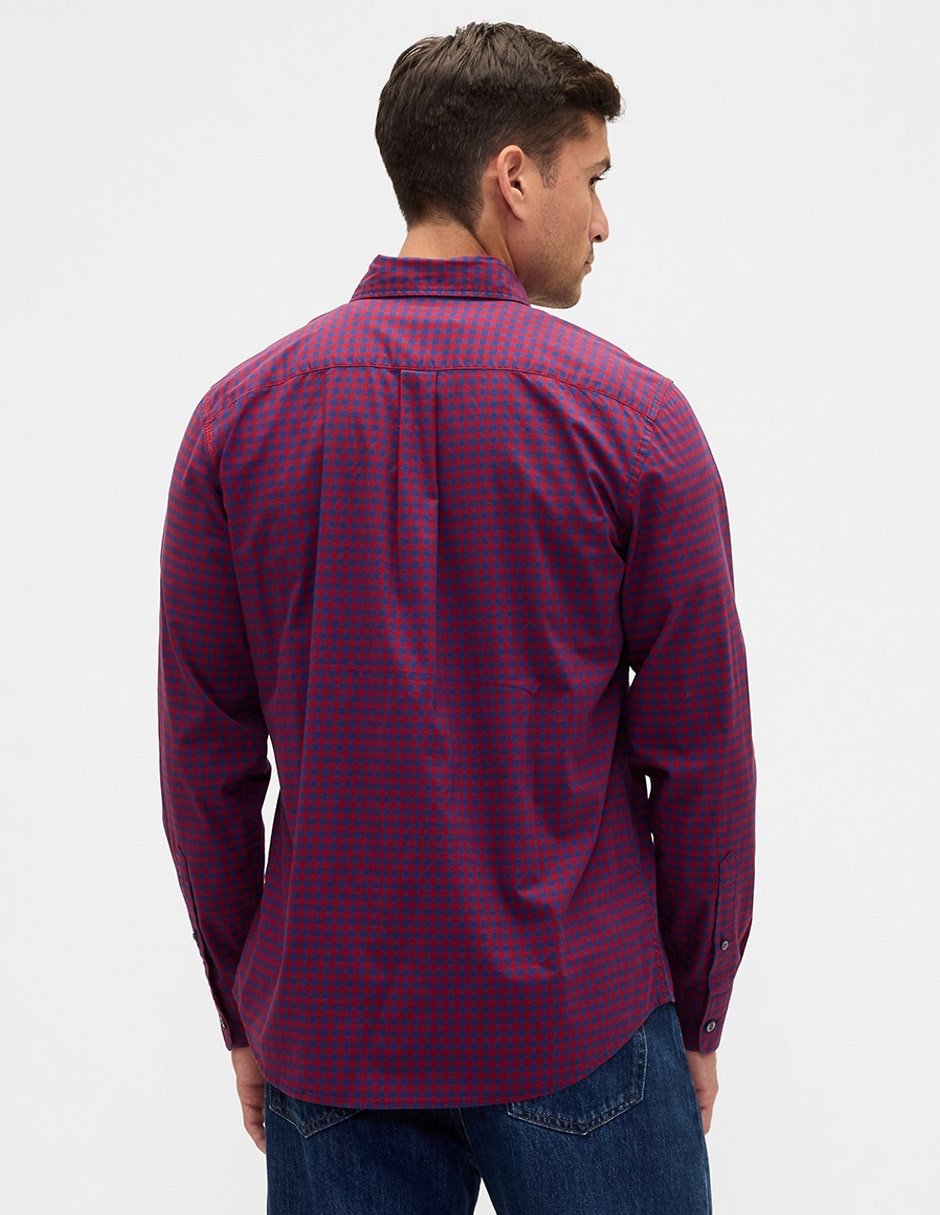 Camisa casual de algodón manga larga para hombre
