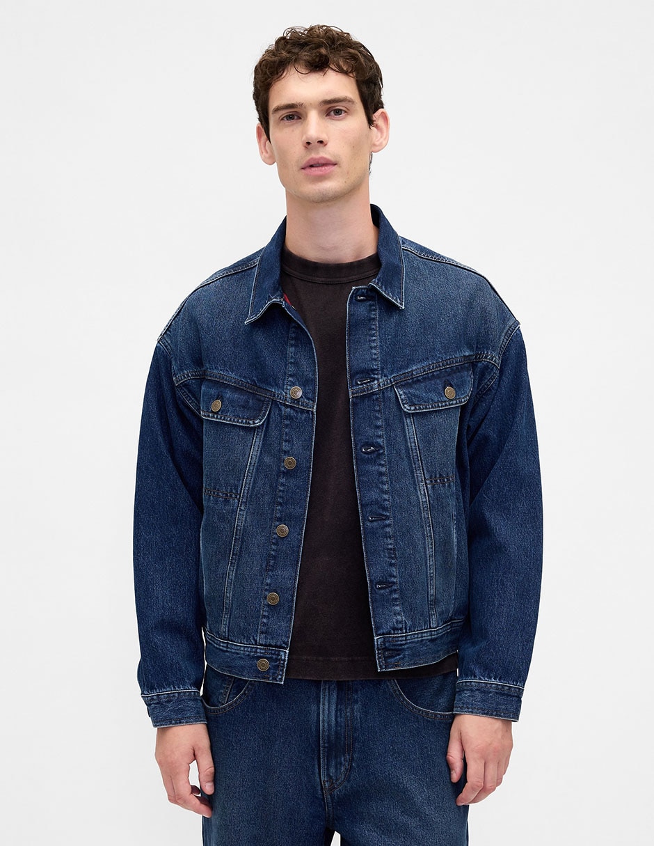 Chamarra denim Stranger Things de mezclilla con bolsillos para hombre 1
