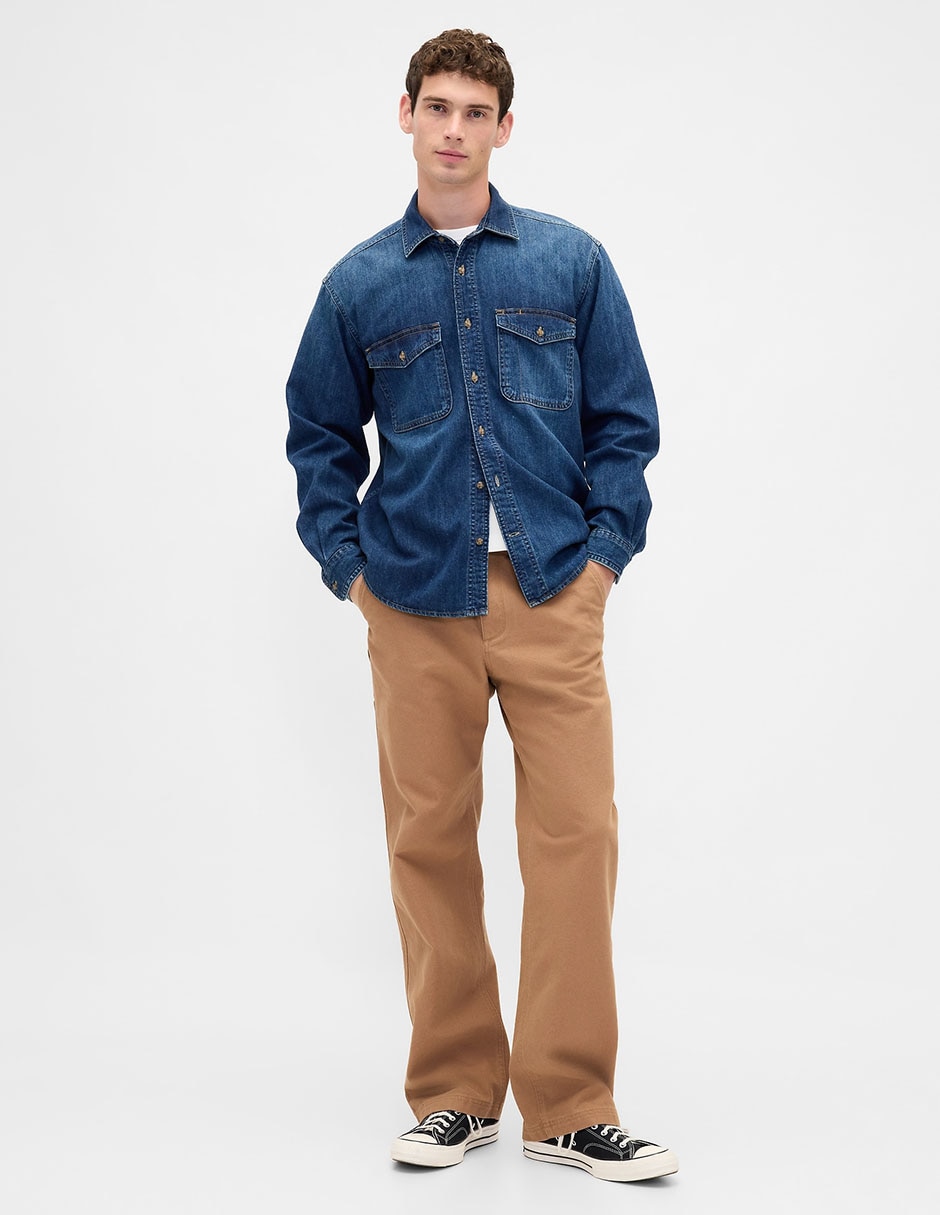 Pantalón recto de algodón para hombre 1