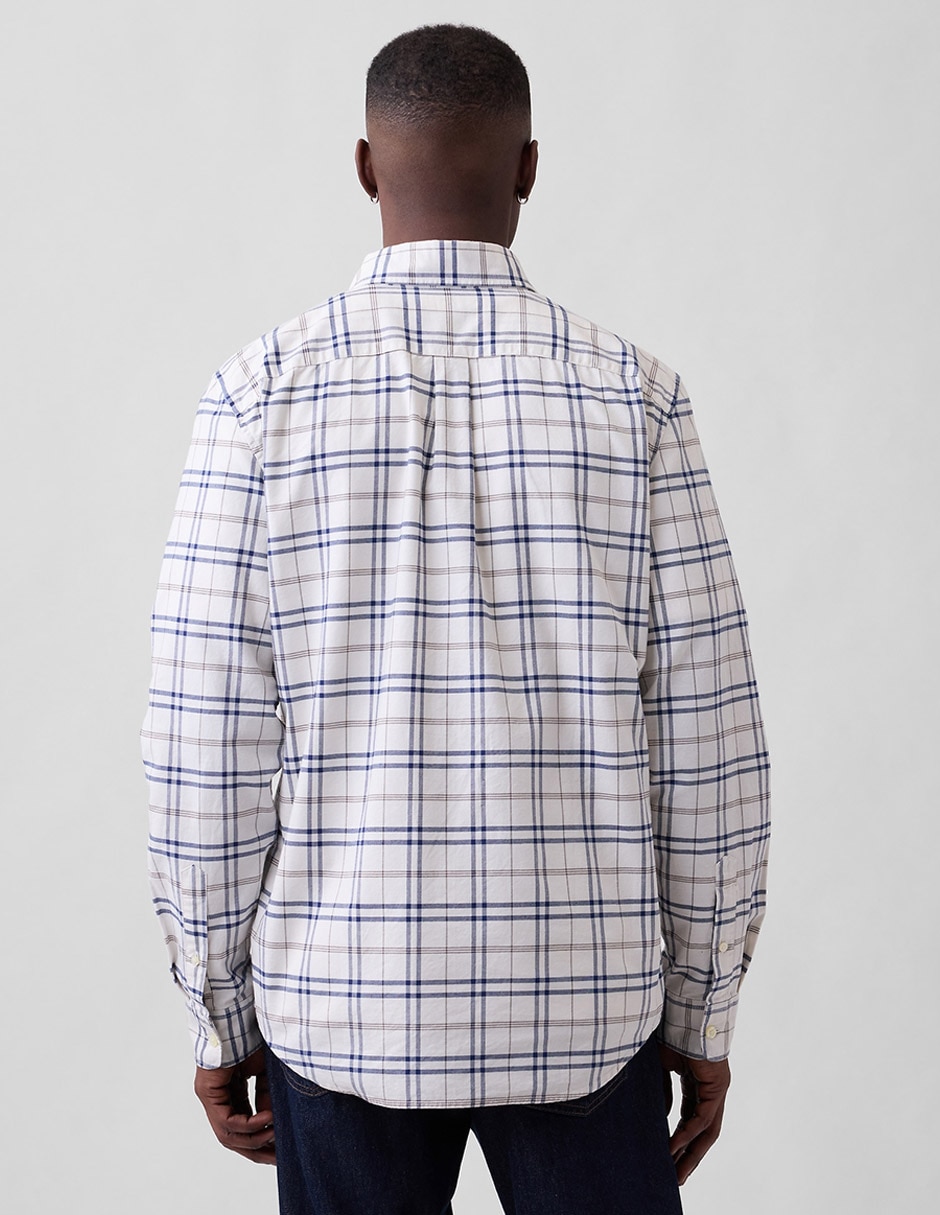 Camisa casual de algodón manga larga para hombre 6