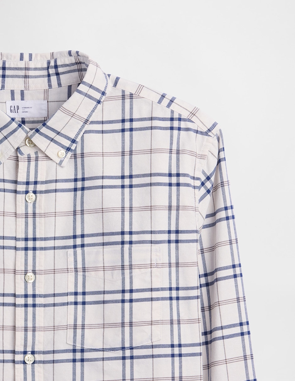 Camisa casual de algodón manga larga para hombre 8