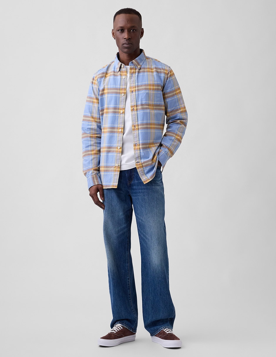 Camisa casual de algodón manga larga para hombre 3