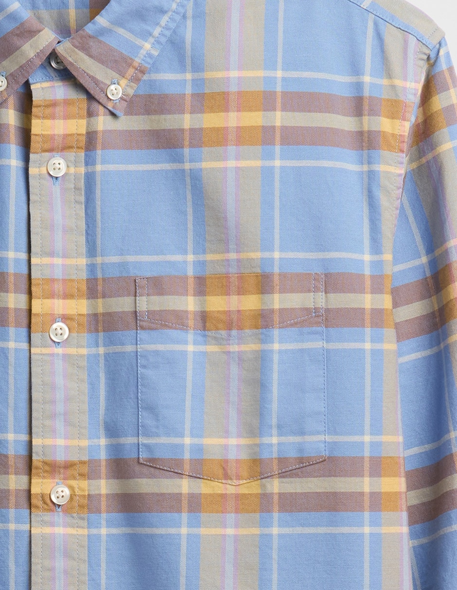 Camisa casual de algodón manga larga para hombre 4