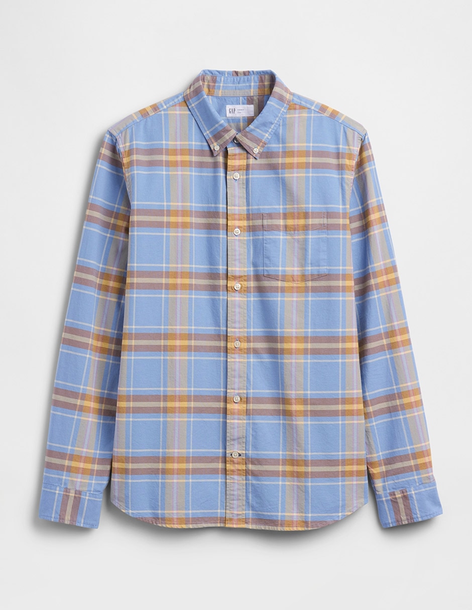 Camisa casual de algodón manga larga para hombre 5