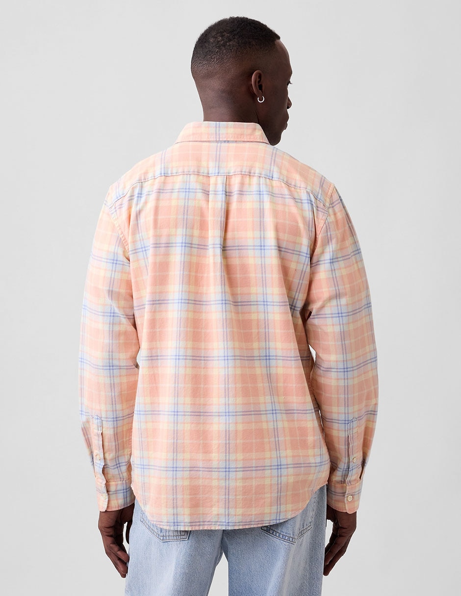 Camisa casual de algodón manga larga para hombre