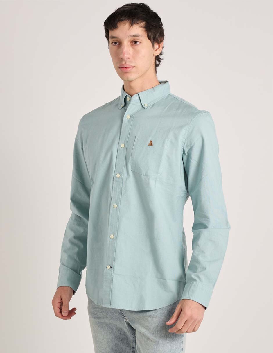 Camisa casual de algodón manga larga para hombre
