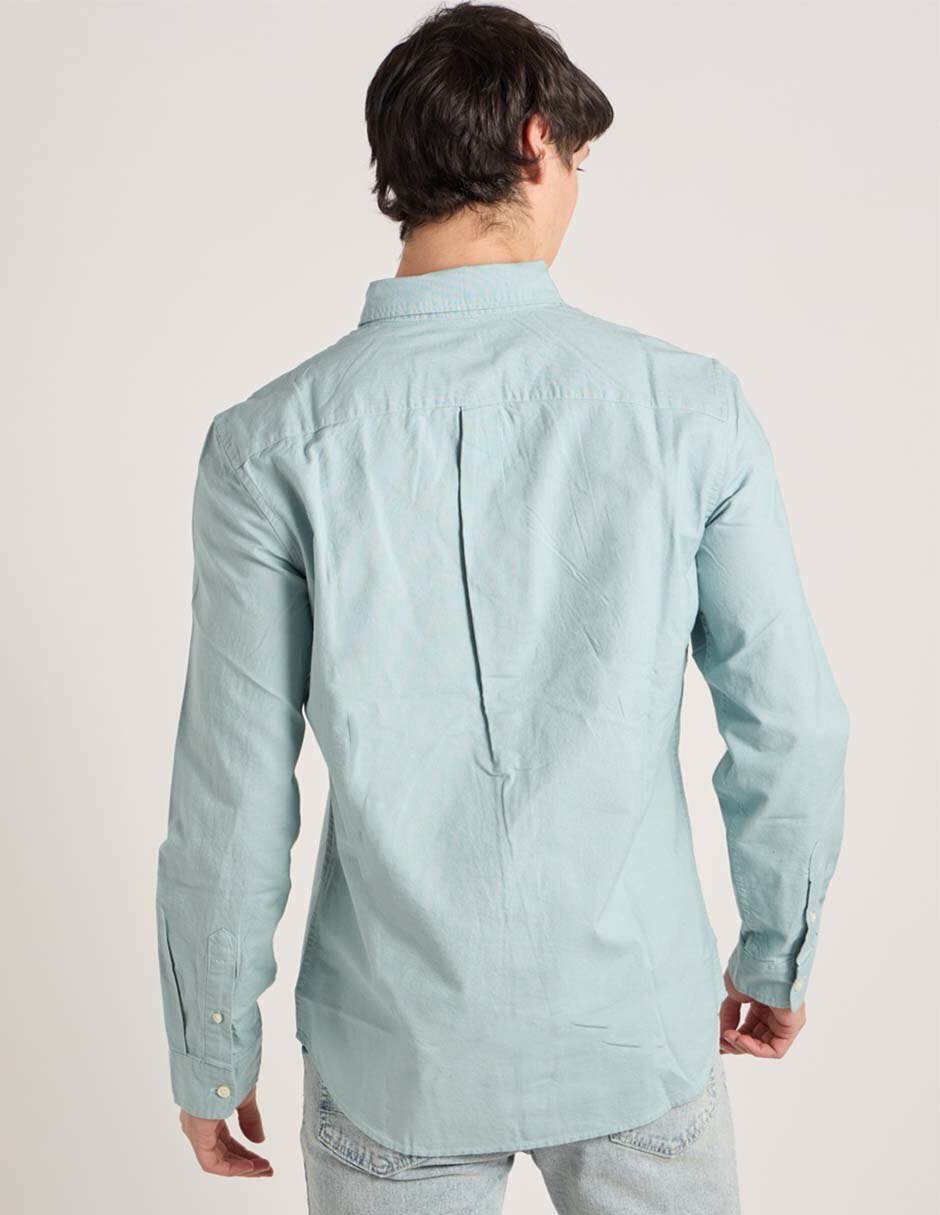 Camisa casual de algodón manga larga para hombre 6