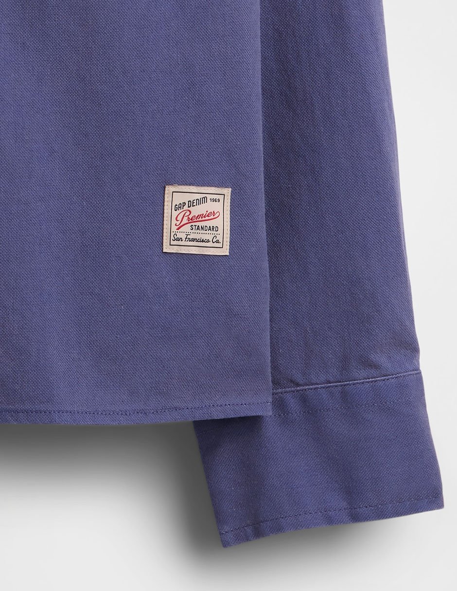 Sobrecamisa casual de algodón manga larga para hombre 4