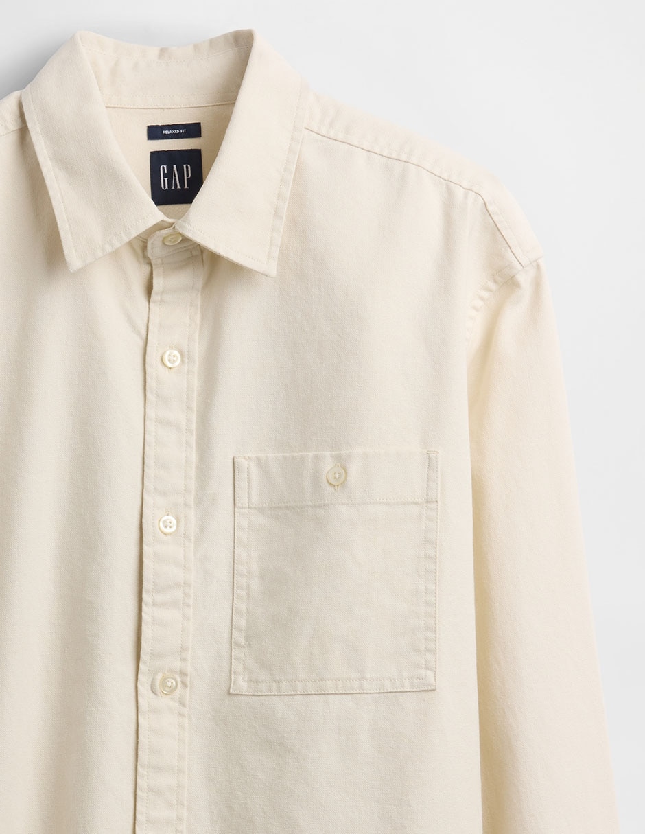 Sobrecamisa casual de algodón manga larga para hombre
