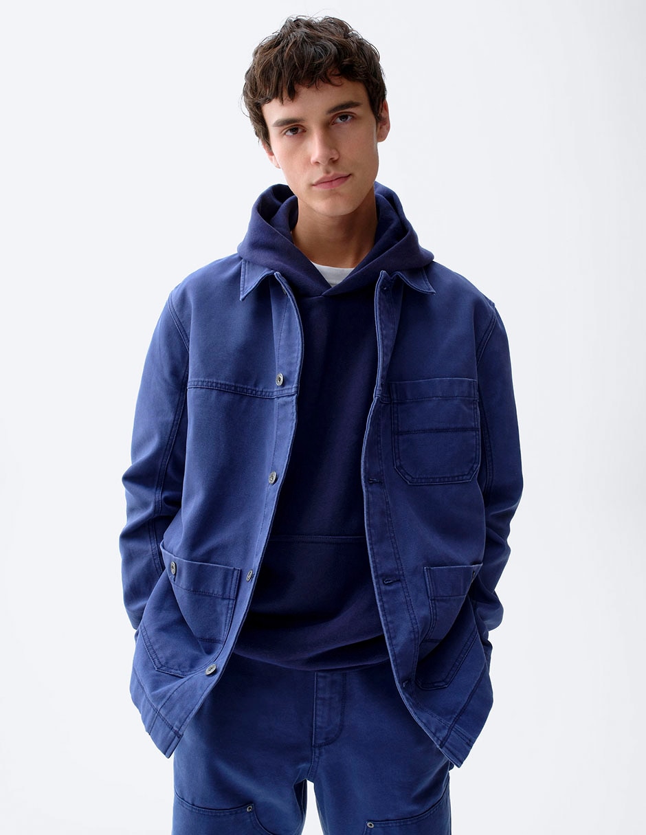 Chamarra denim con bolsillos para hombre