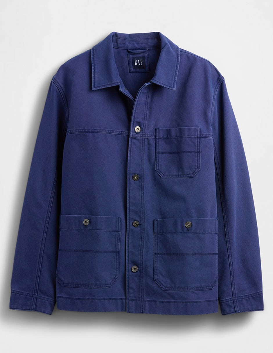 Chamarra denim con bolsillos para hombre