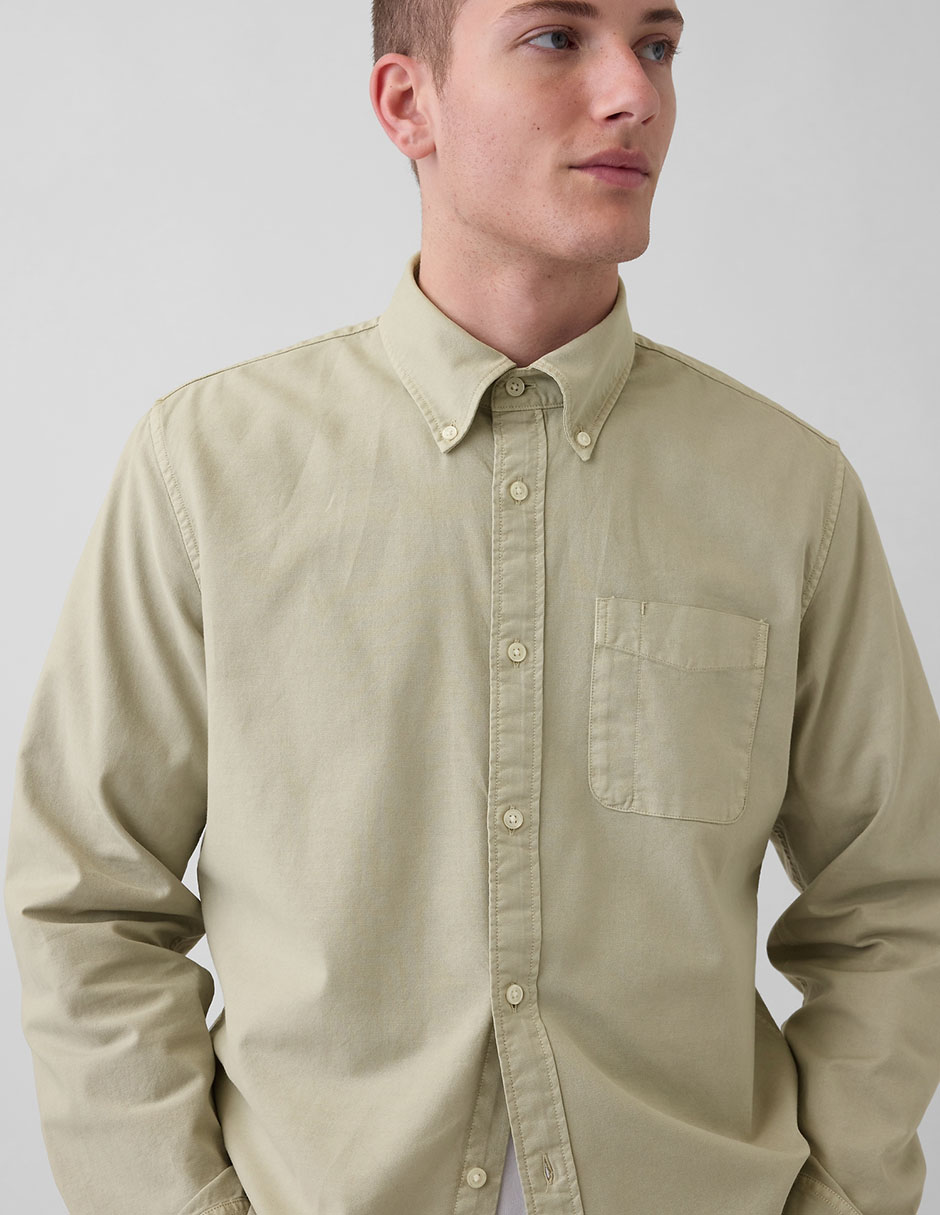 Camisa casual de algodón manga larga para hombre 4