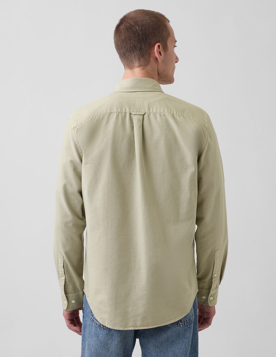 Camisa casual de algodón manga larga para hombre