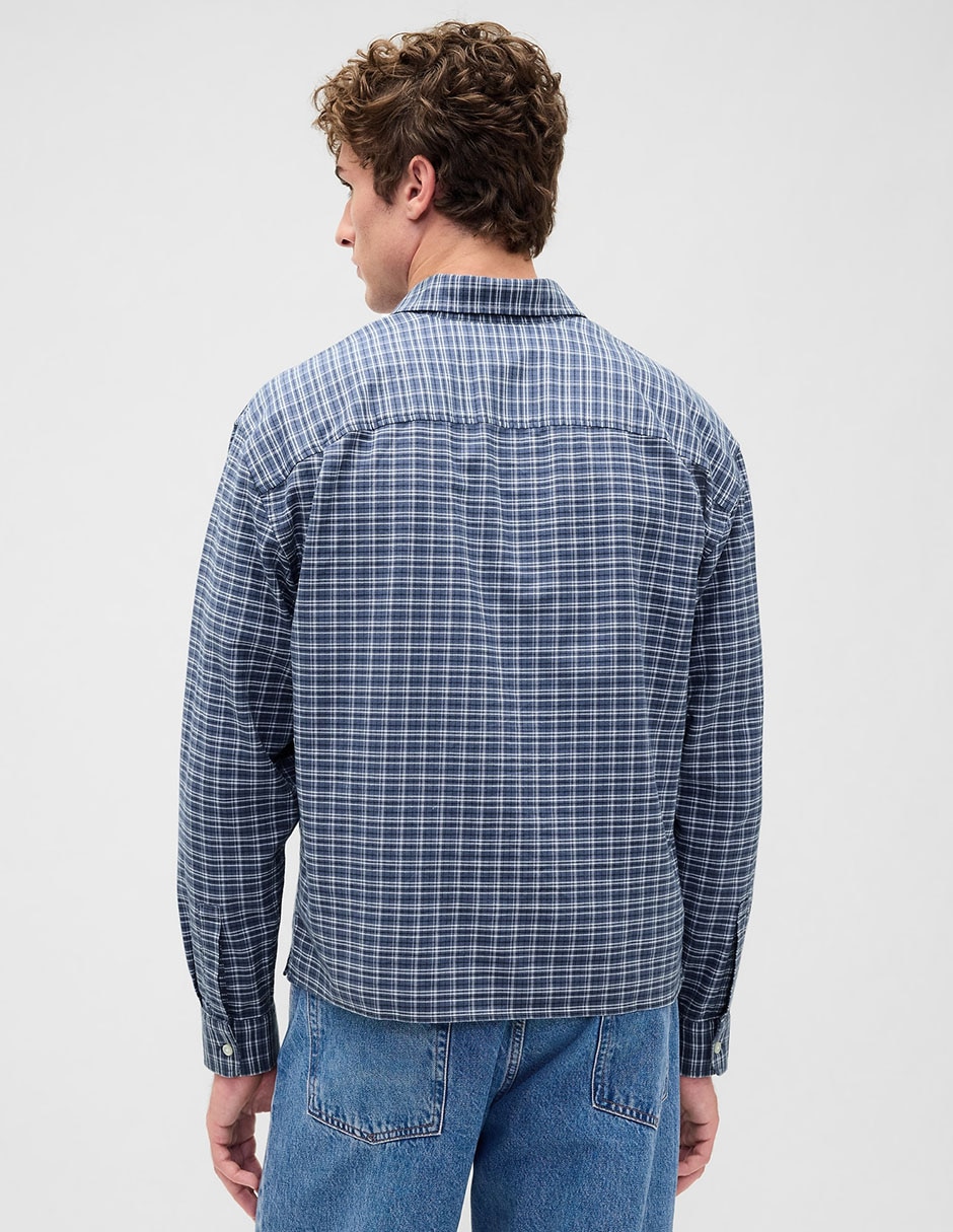 Camisa casual de algodón manga larga para hombre