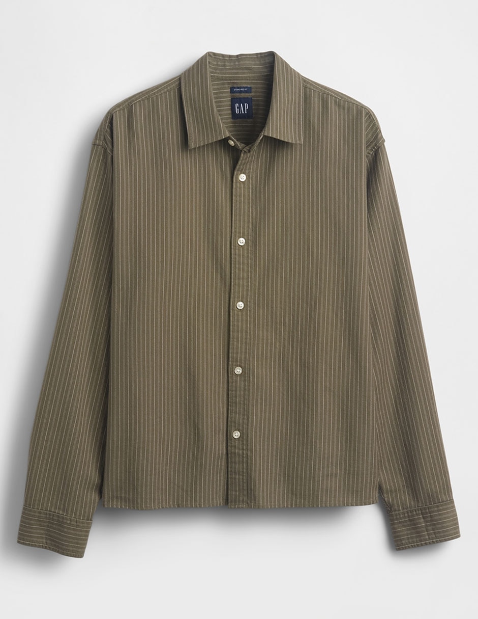 Camisa casual de algodón manga larga para hombre