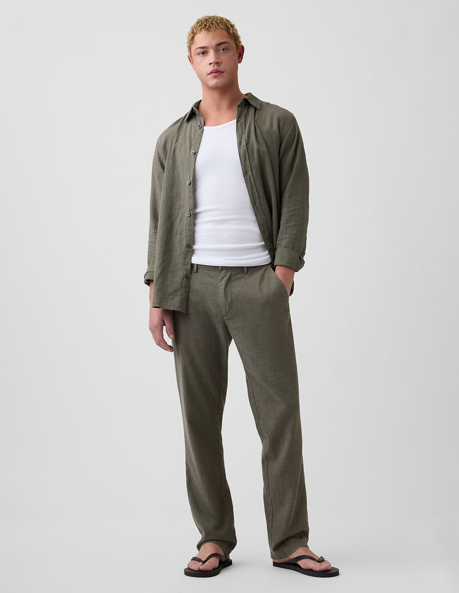 Pantalón straight de lino para hombre Pantalón straight de lino para hombre