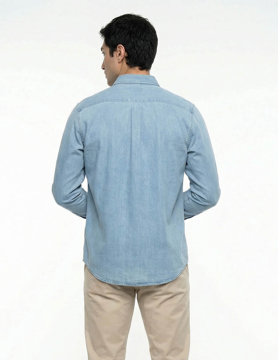 Camisa casual de algodón manga larga para hombre 5
