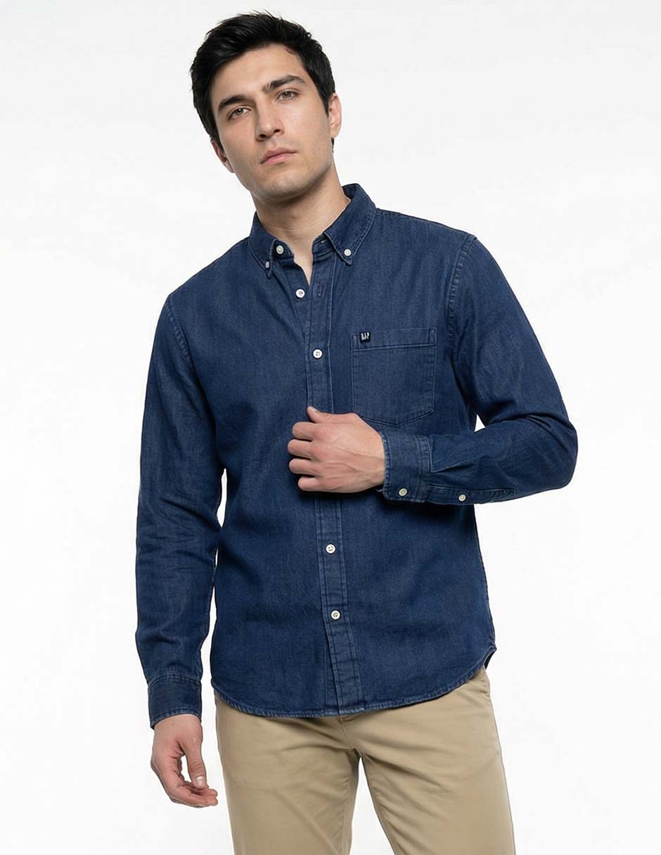 Camisa casual de algodón manga larga para hombre Camisa casual de algodón manga larga para hombre