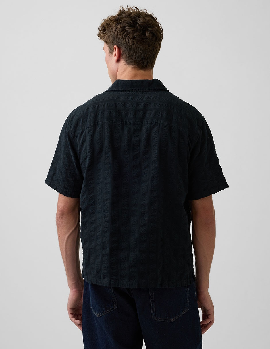 Camisa casual de algodón manga corta para hombre