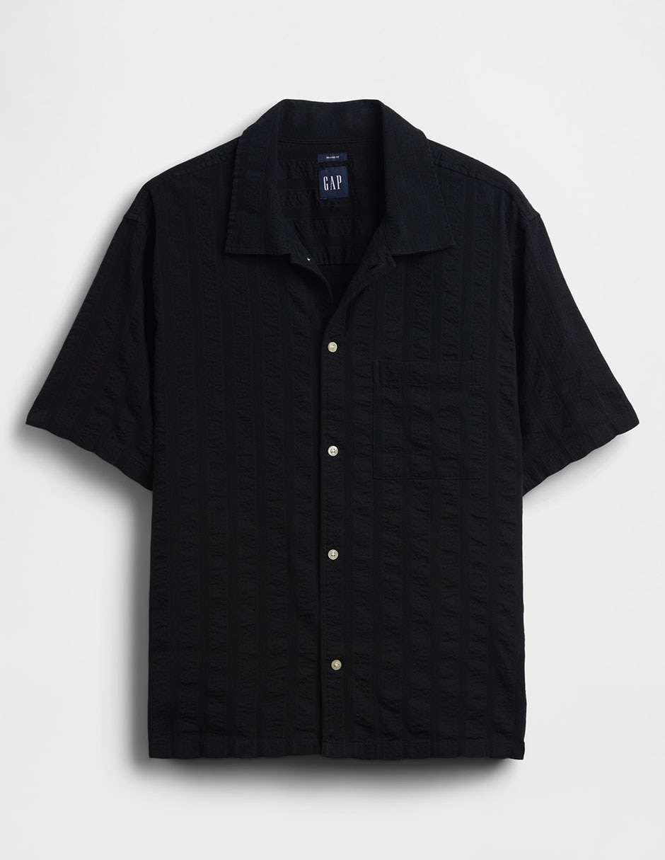 Camisa casual de algodón manga corta para hombre