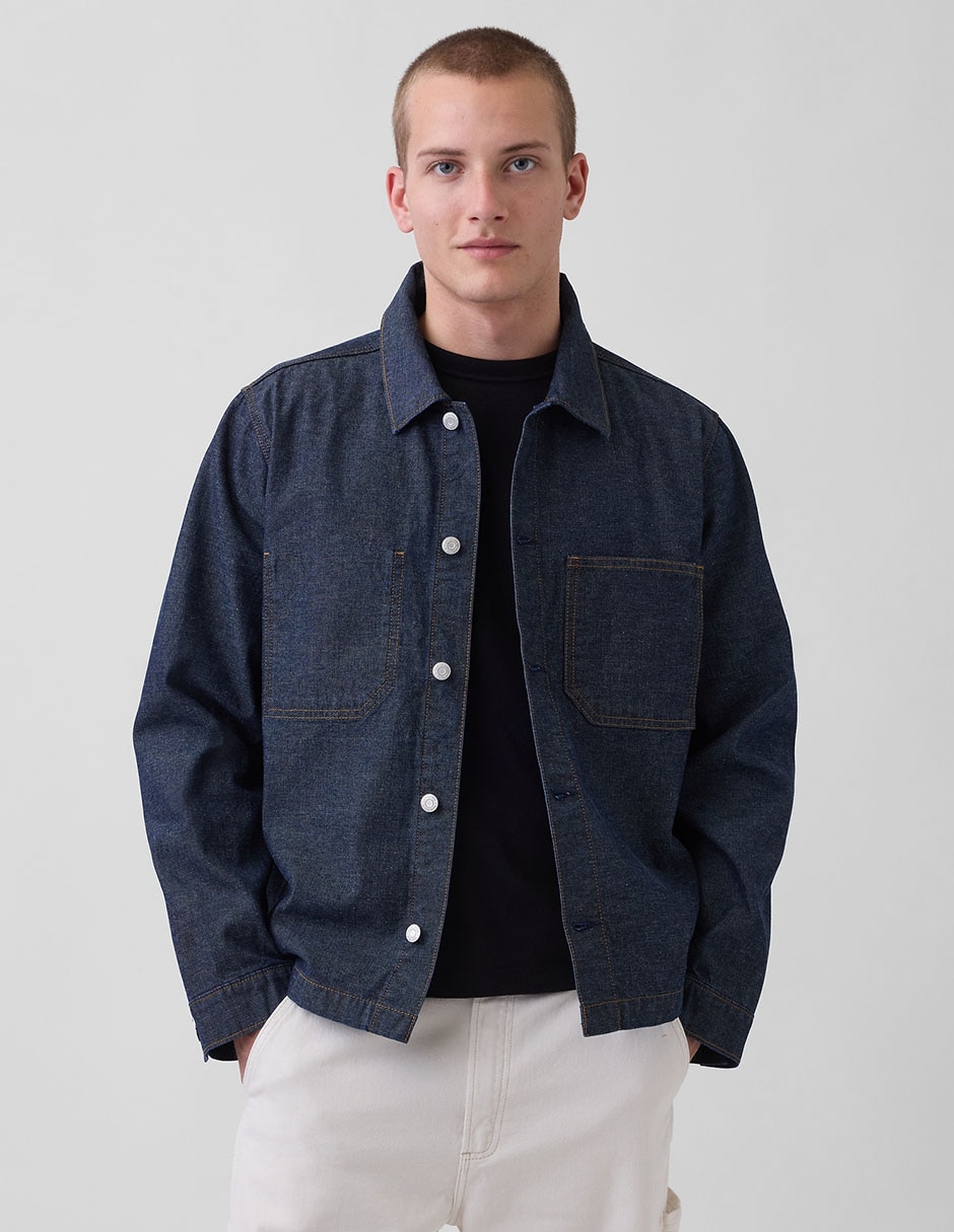 Chamarra denim con bolsillos para hombre