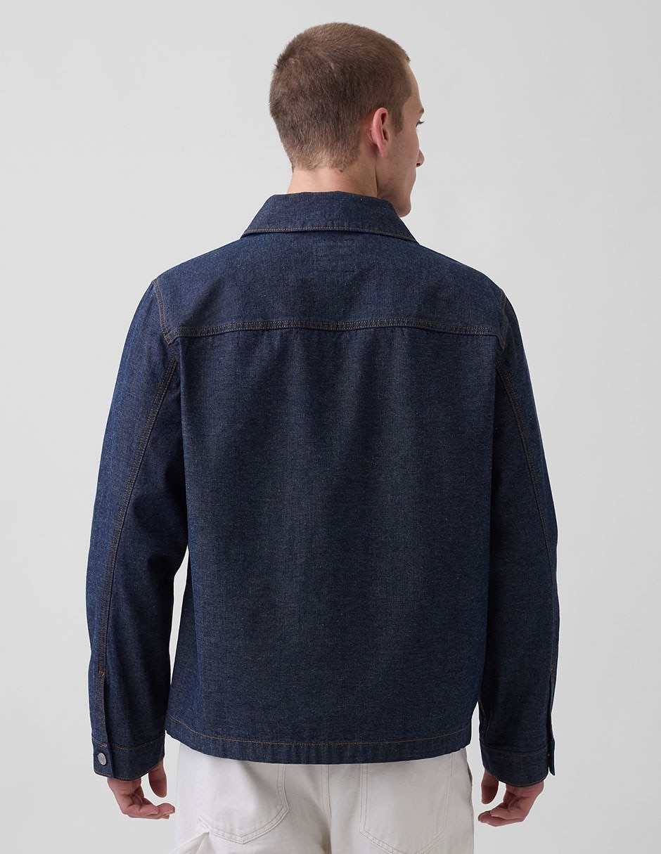 Chamarra denim con bolsillos para hombre