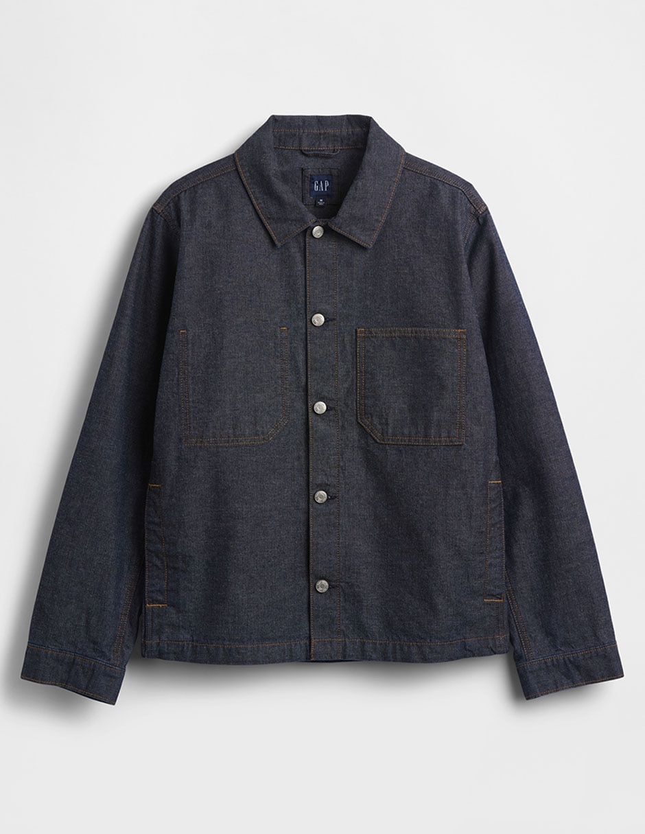 Chamarra denim con bolsillos para hombre
