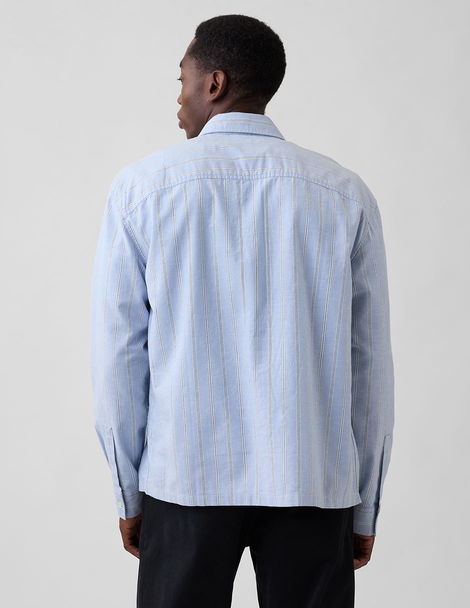 Camisa casual de algodón manga larga para hombre