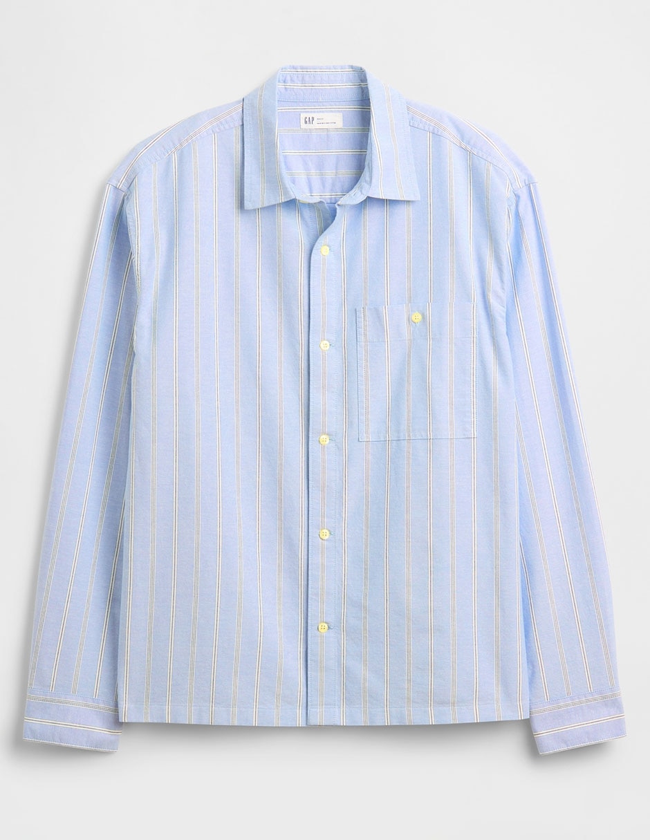Camisa casual de algodón manga larga para hombre