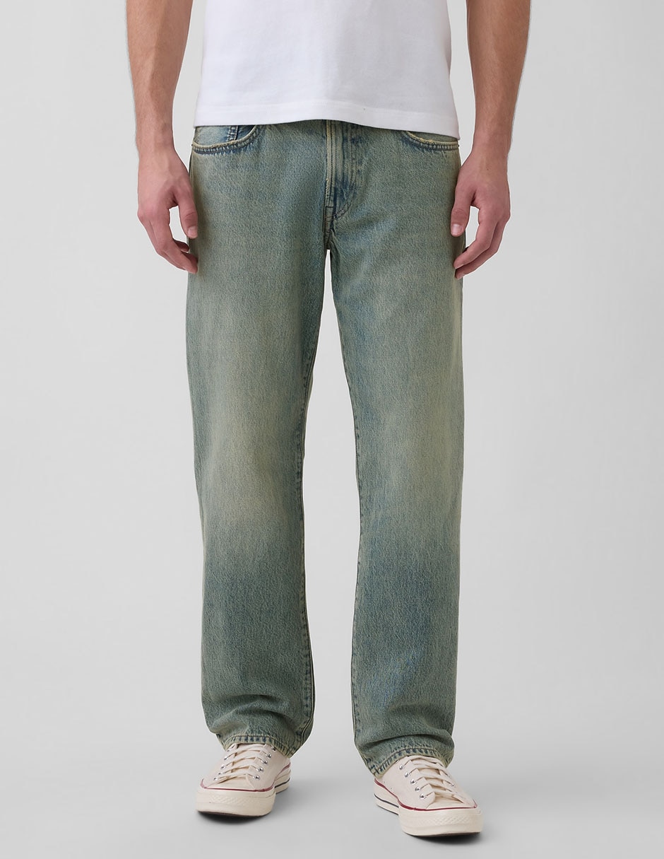 Jeans straight deslavado para hombre