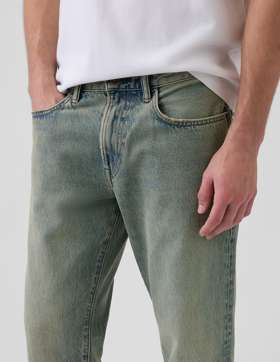Jeans straight deslavado para hombre