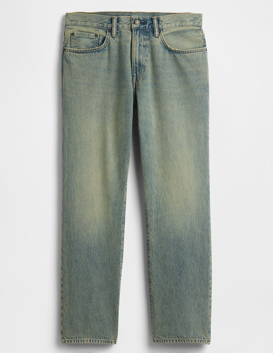 Jeans straight deslavado para hombre