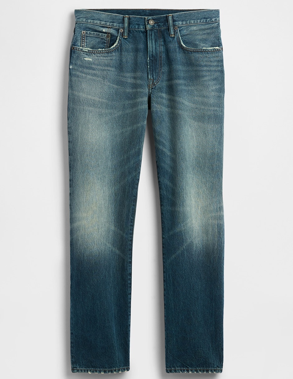 Jeans straight deslavado para hombre