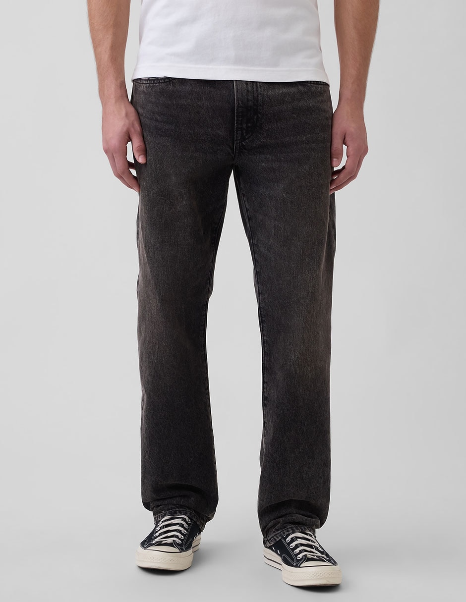 Jeans straight deslavado para hombre