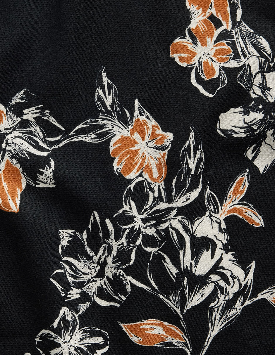 Camisa casual de lino manga corta para hombre