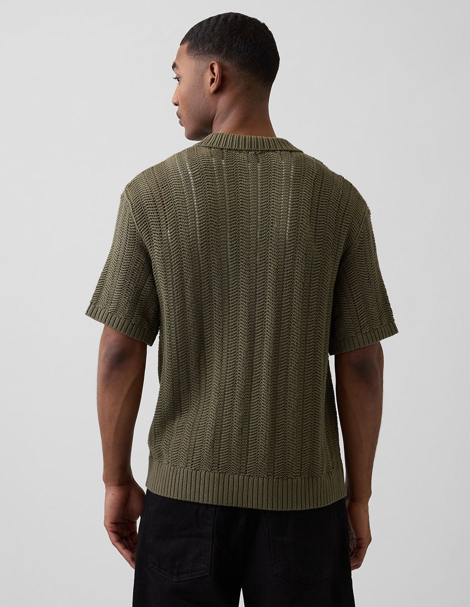 Camisa casual de algodón manga corta para hombre