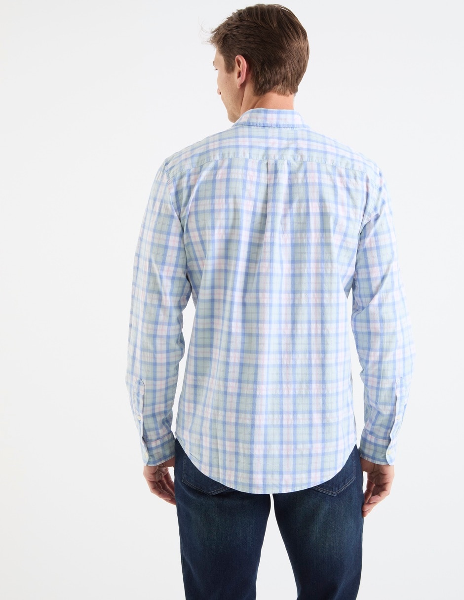 Camisa casual de algodón manga larga para hombre