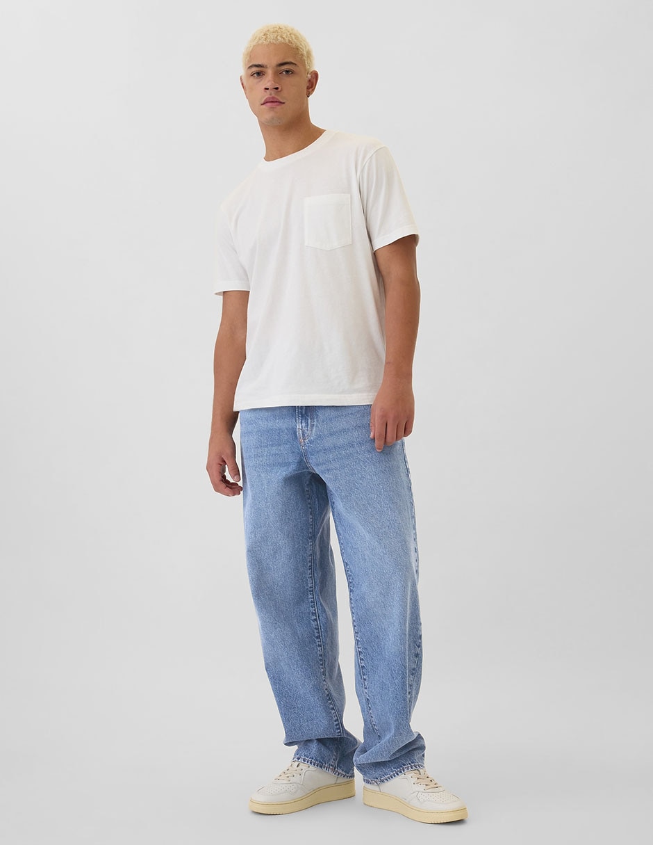 Jeans baggy lavado claro para hombre