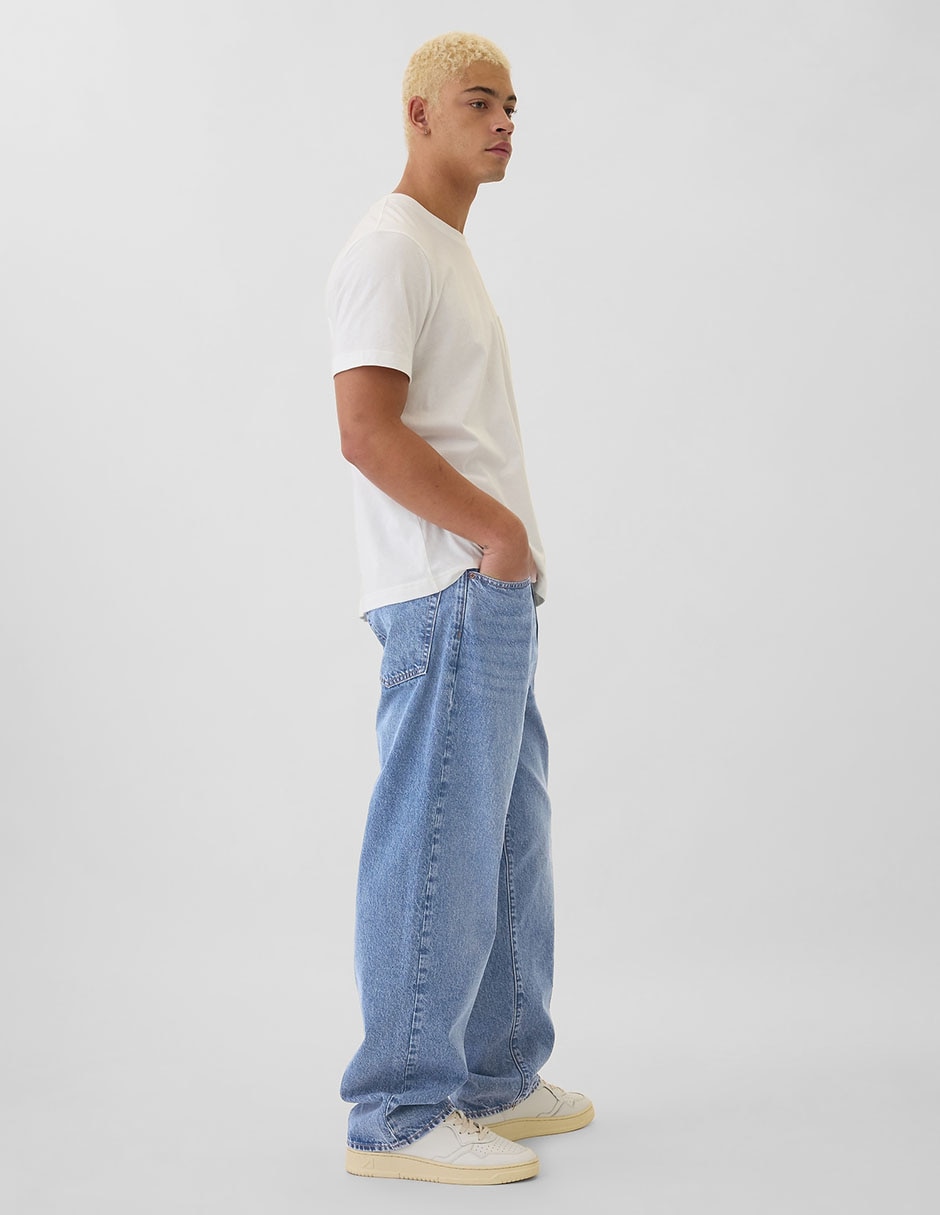 Jeans baggy lavado claro para hombre 3