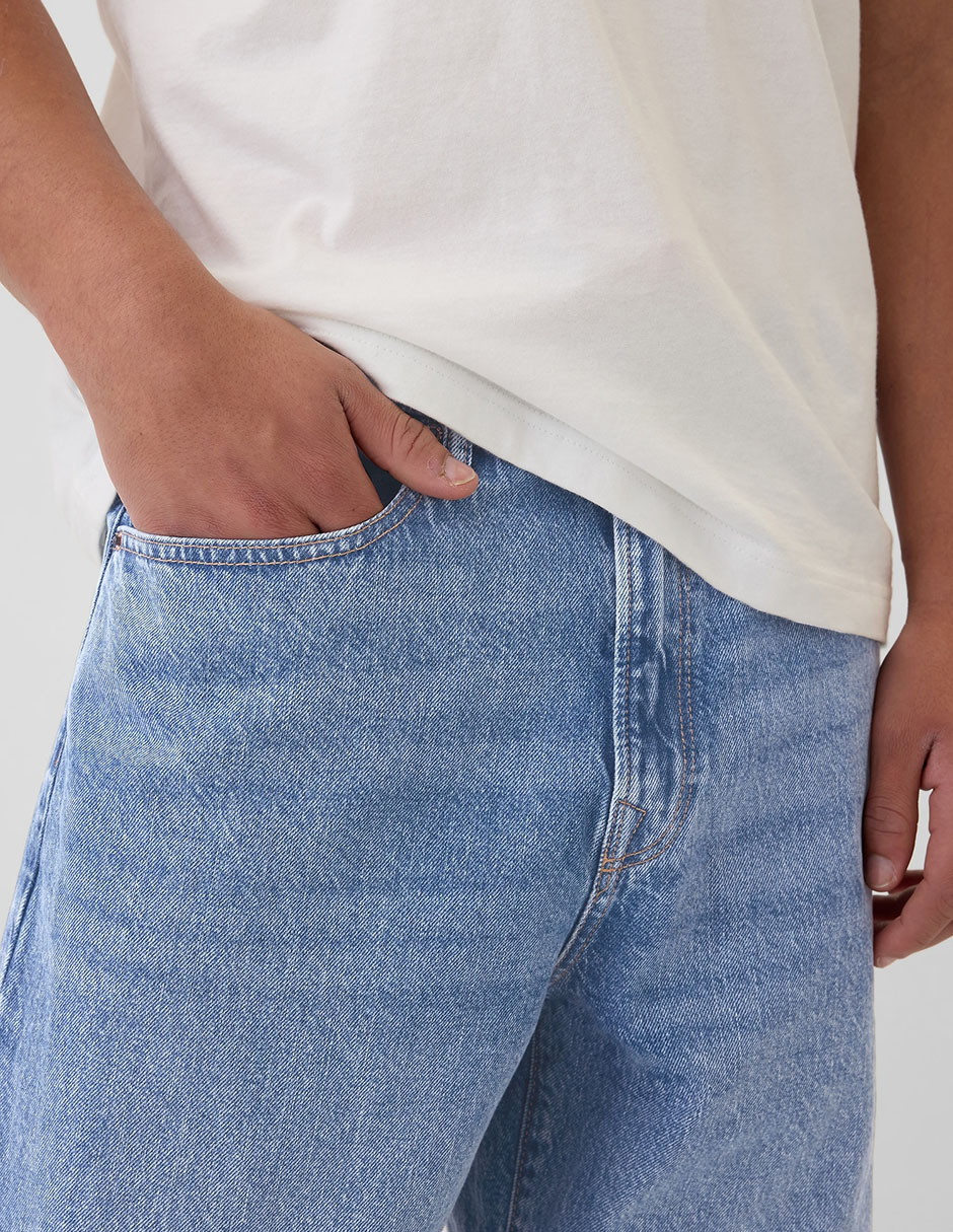 Jeans baggy lavado claro para hombre 4
