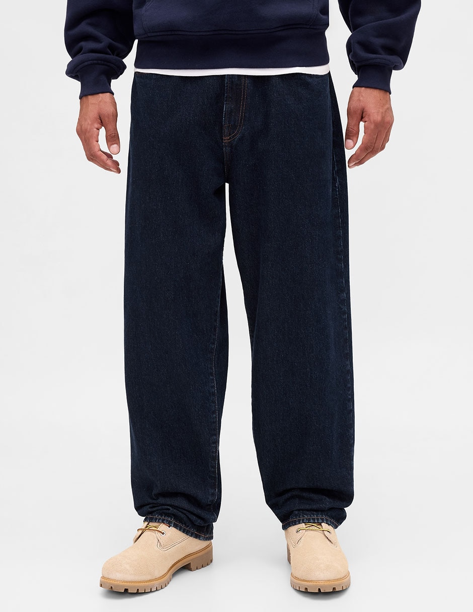 Jeans baggy lavado obscuro para hombre 2
